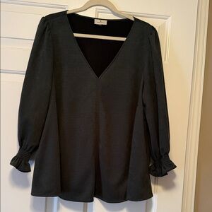 Tuckernuck Faux Suede Forest Green V-Neck Tunic